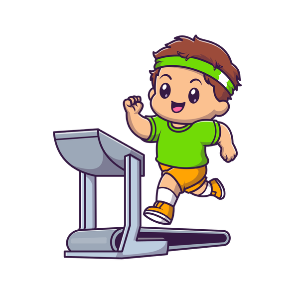 Runner in a threadmill